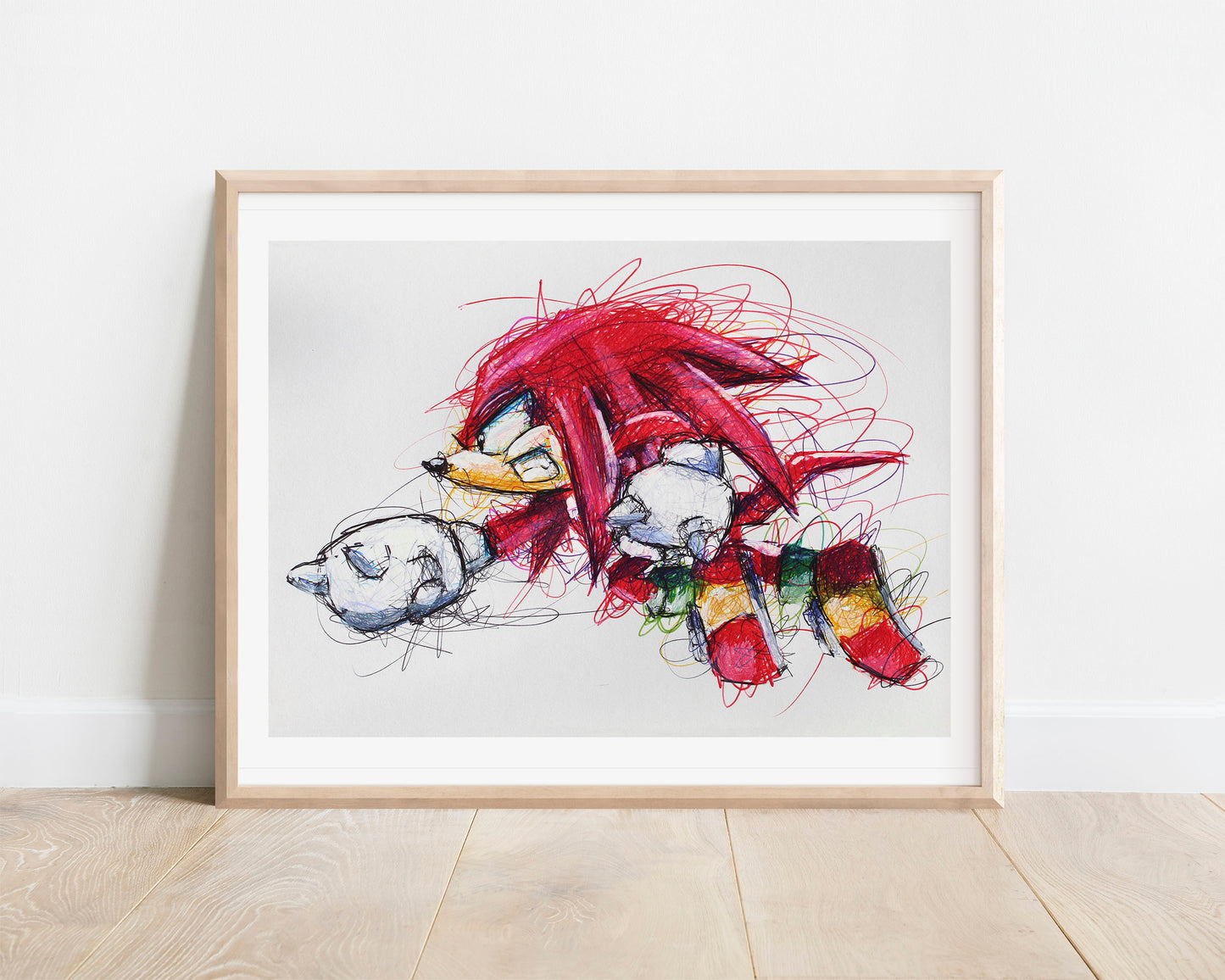 Knuckles Ballpoint Pen Scribble Art Print