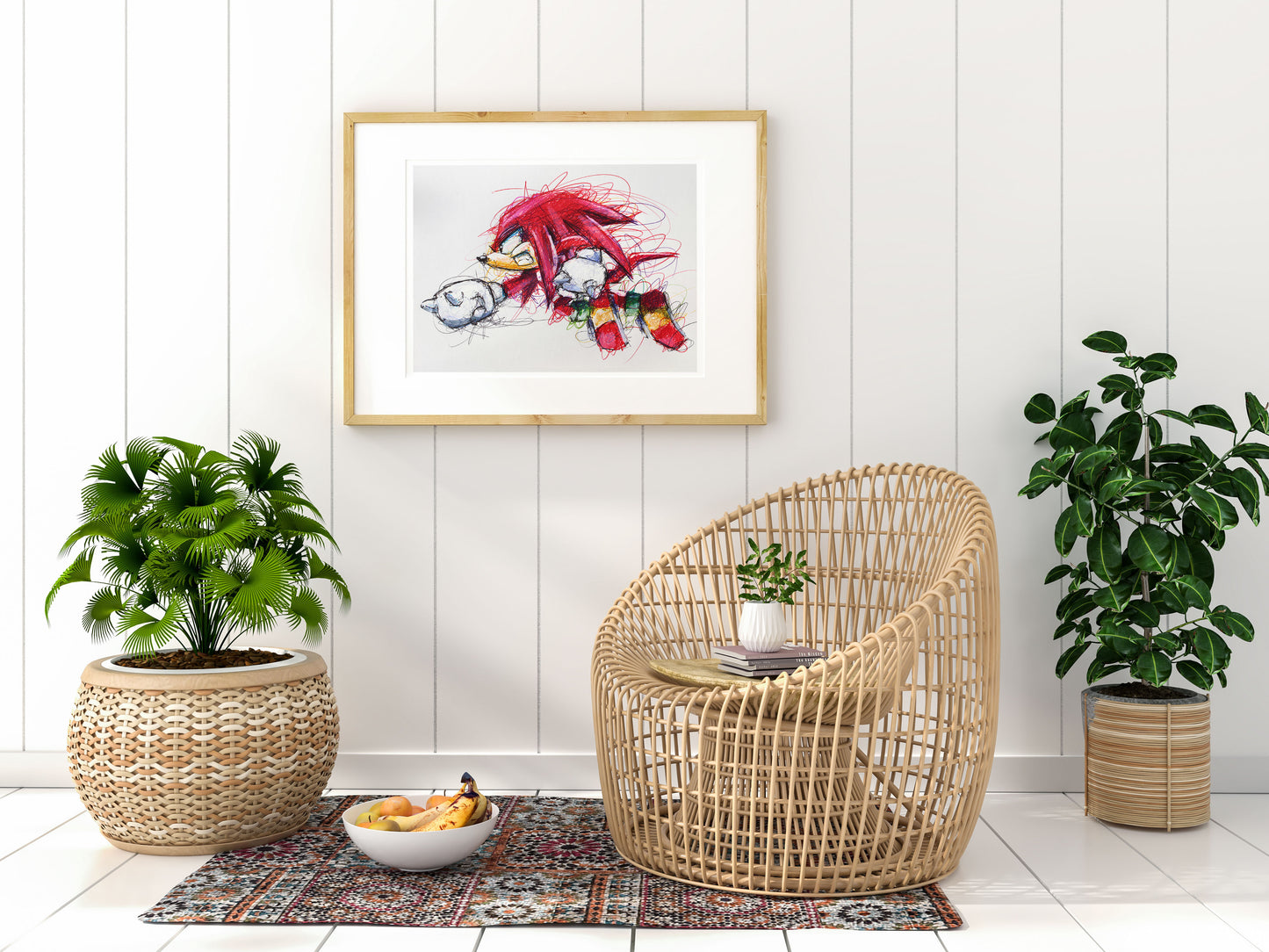 Knuckles Ballpoint Pen Scribble Art Print