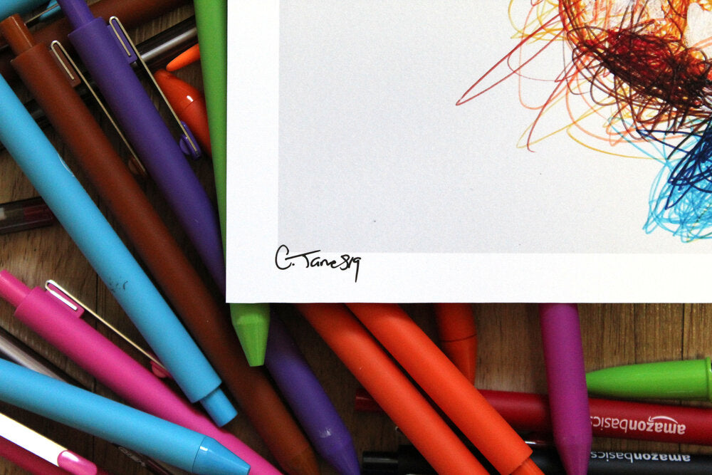 Conker Ballpoint Pen Scribble Art Print-Cody James by Cody