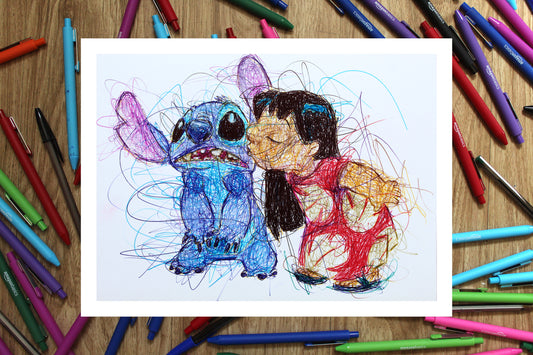 Lilo and Stitch Ballpoint Pen Print