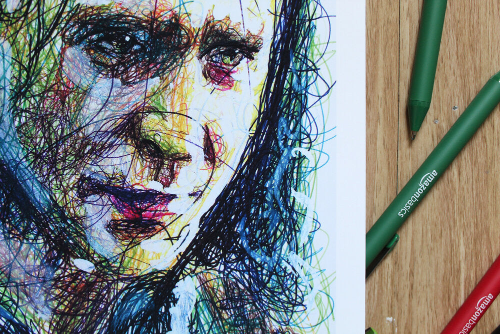 Loki Ballpoint Pen Scribble Art Print-Cody James by Cody