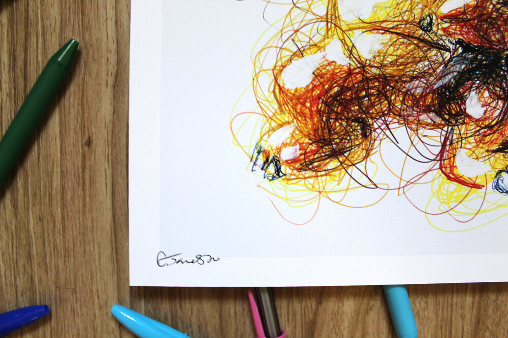 Ludwig Kopp Ballpoint Pen Scribble Art Print-Cody James by Cody