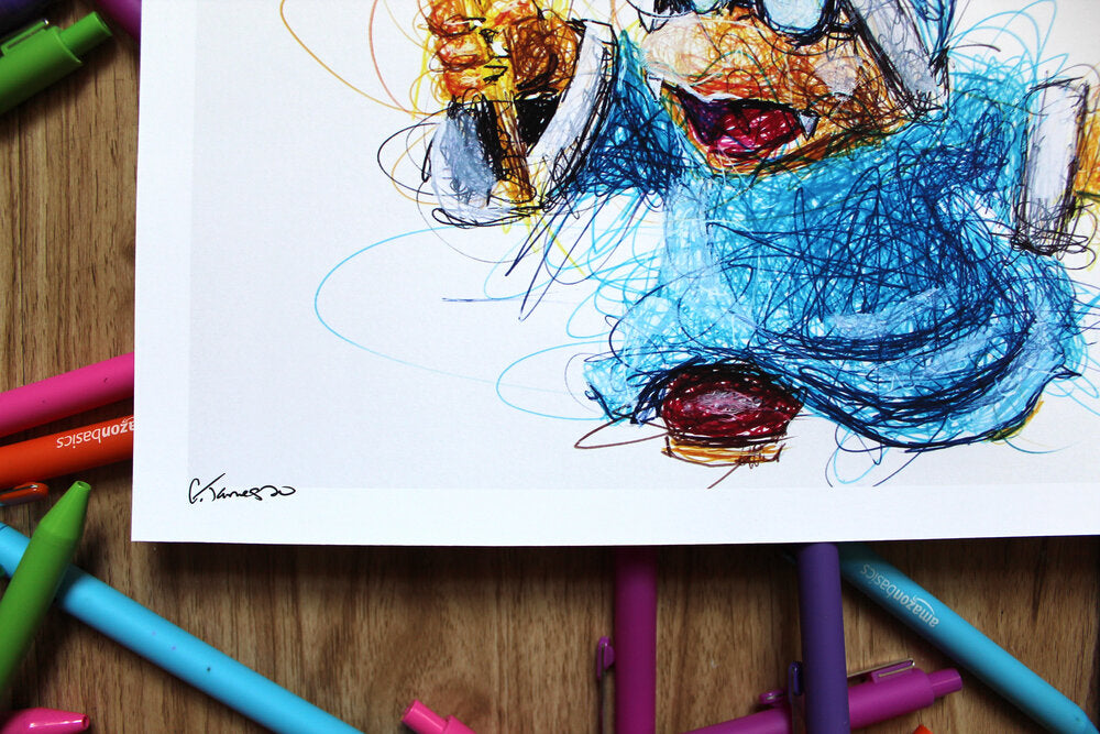 Magikoopa Ballpoint Pen Scribble Art Print-Cody James by Cody