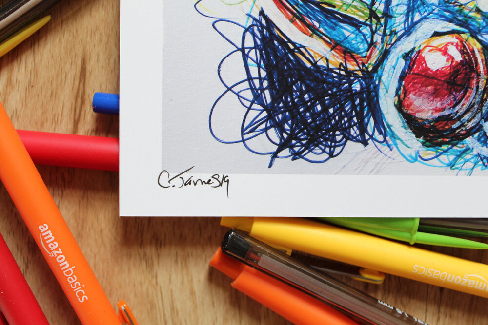 Marth Ballpoint Pen Scribble Art Print-Cody James by Cody