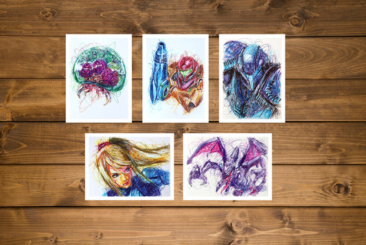 Metroid Complete Ballpoint Pen Art Print Set-Cody James by Cody