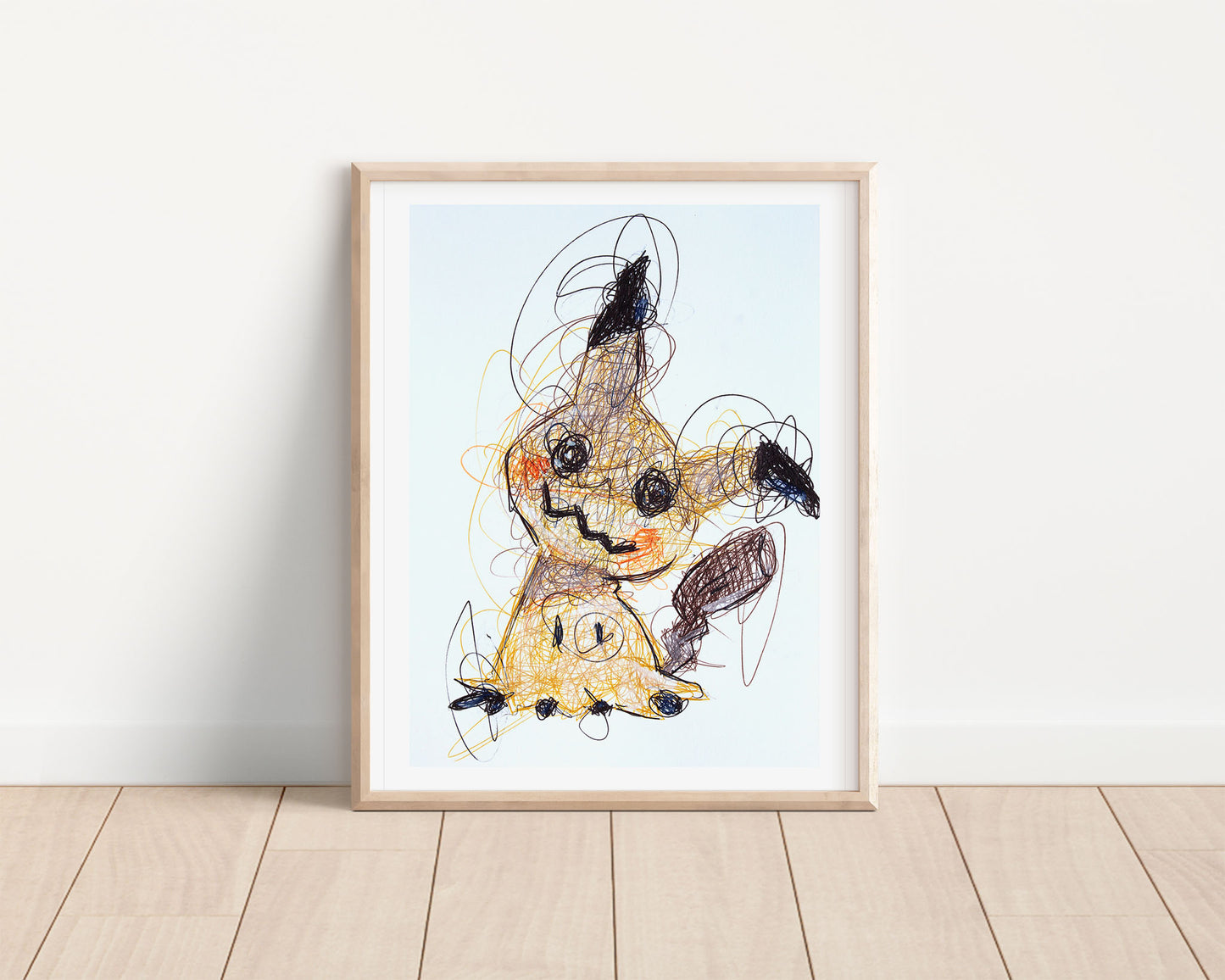 Mimikyu Ballpoint Pen Scribble Art Print