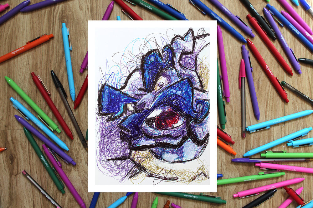 Muggshot Ballpoint Pen Scribble Art Print-Cody James by Cody