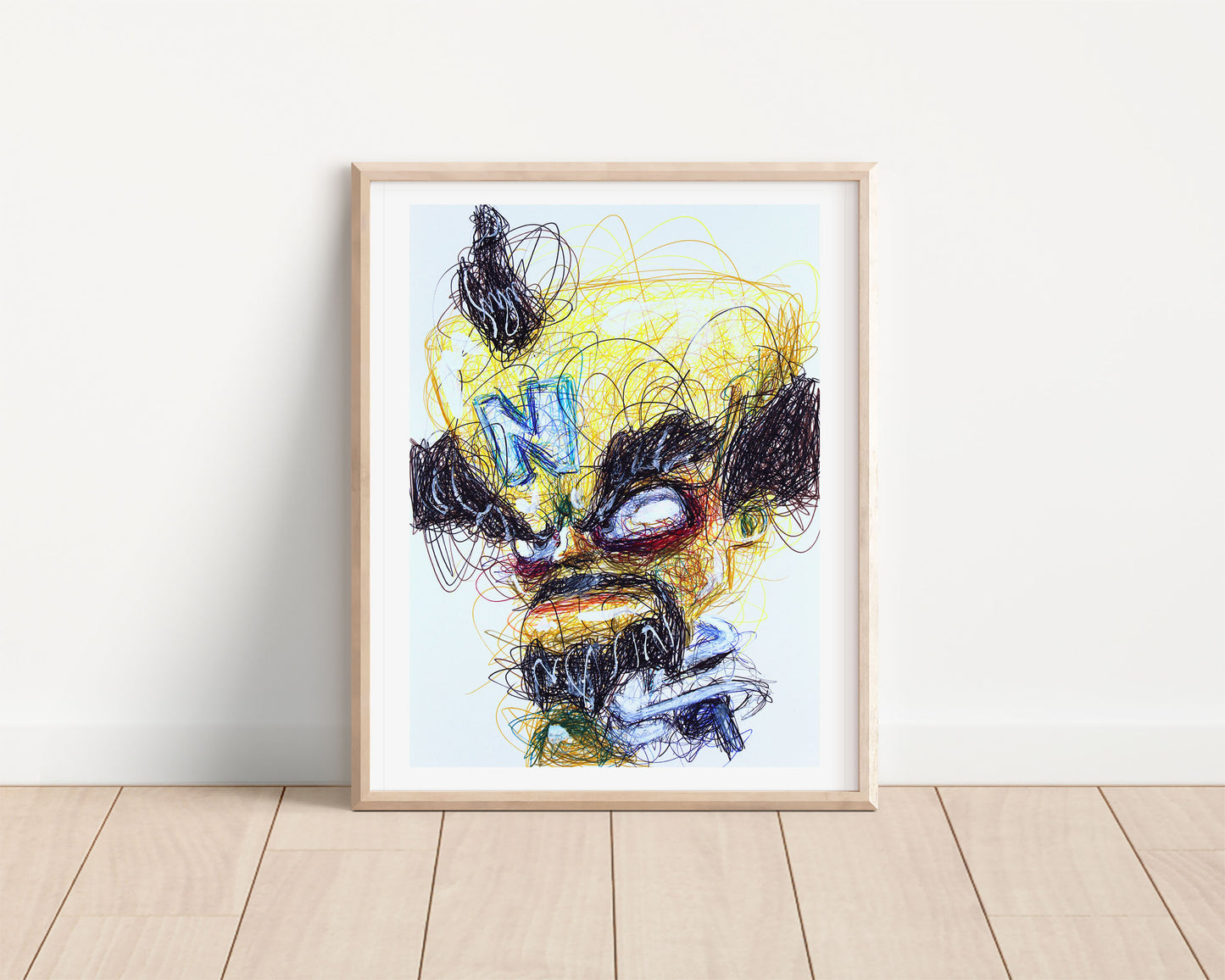 Neo Cortex Ballpoint Pen Scribble Art Print