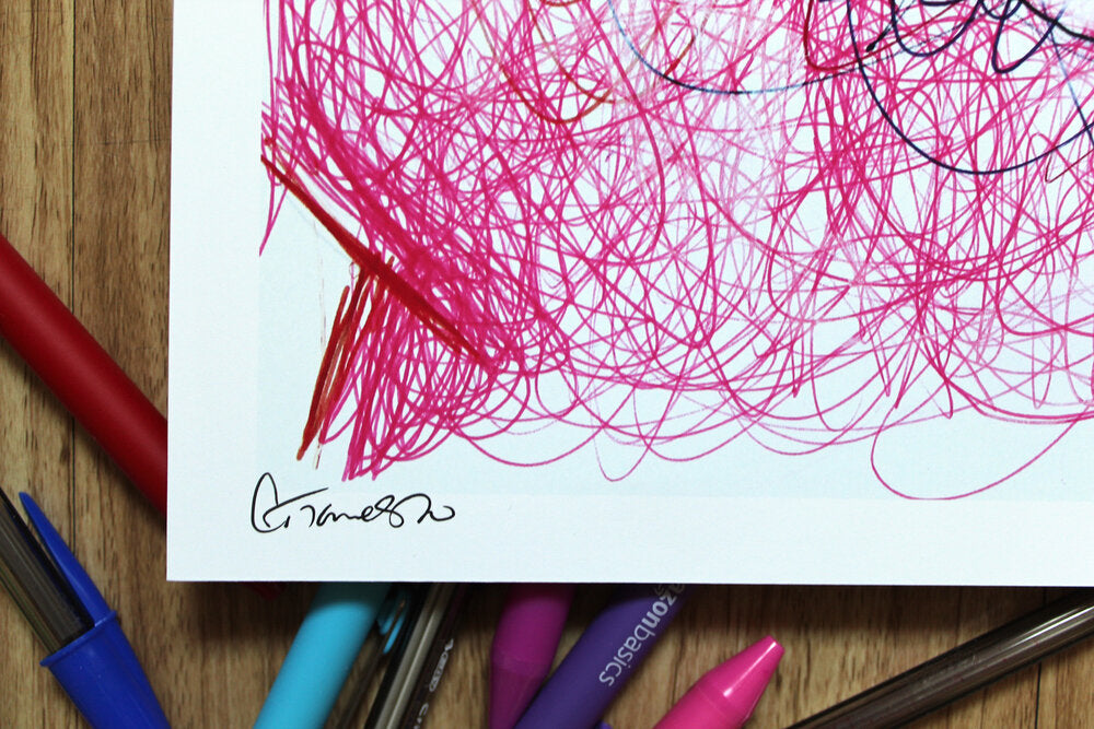 Patrick Star Ballpoint Pen Scribble Art Print-Cody James by Cody