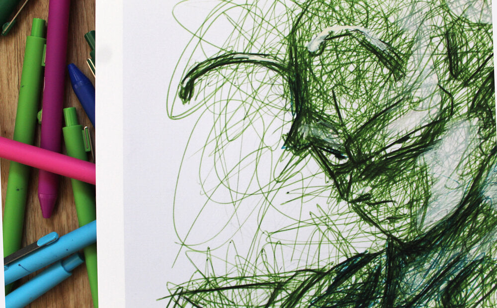 Piccolo Ballpoint Pen Scribble Art Print-Cody James by Cody