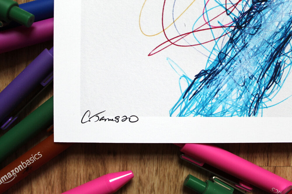 Pokemon Trainers Ballpoint Pen Scribble Art Print-Cody James by Cody