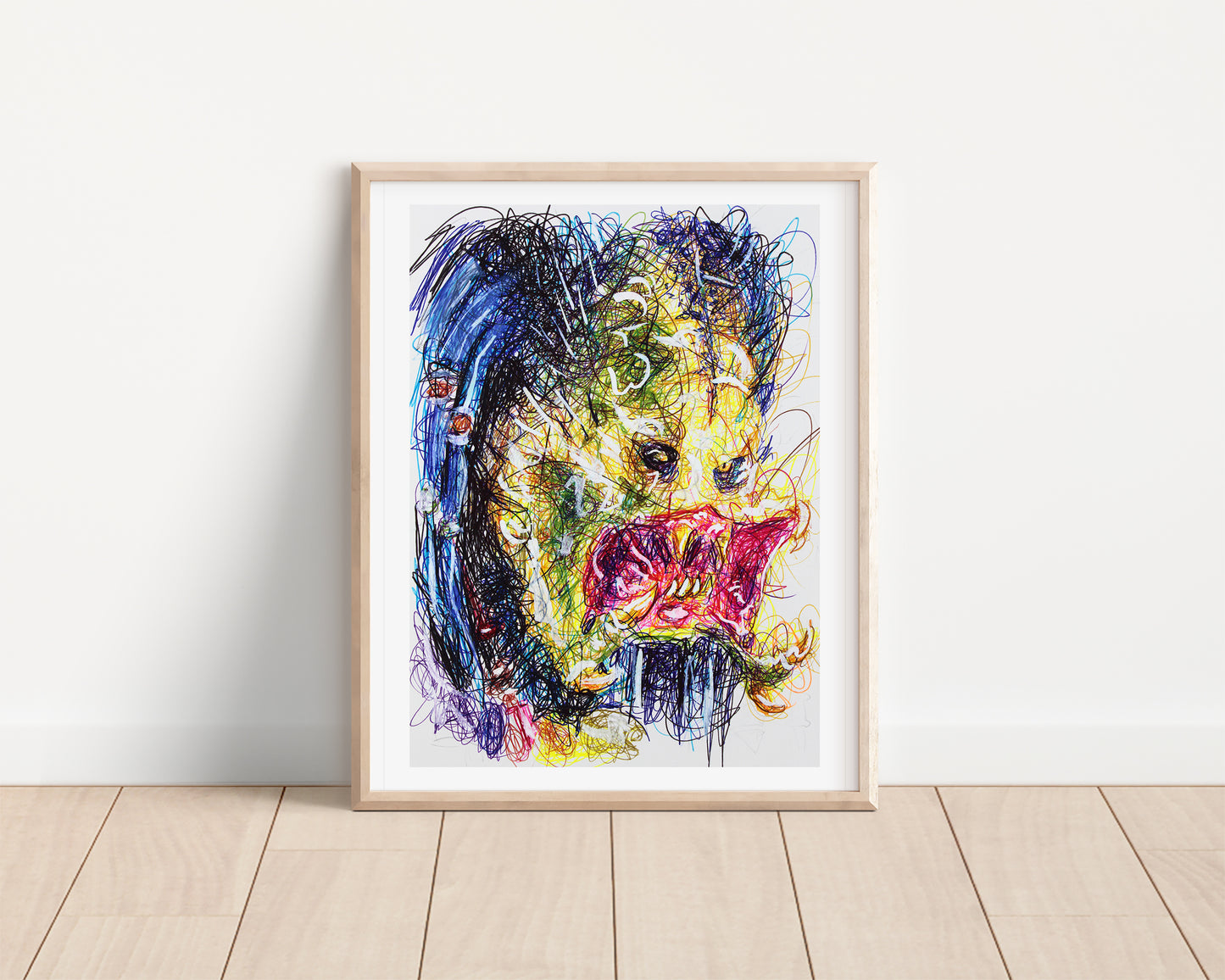 Predator Ballpoint Pen Scribble Art Print