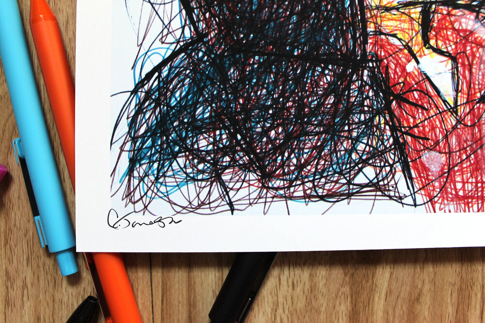 Professor Layton Ballpoint Pen Scribble Art Print-Cody James by Cody
