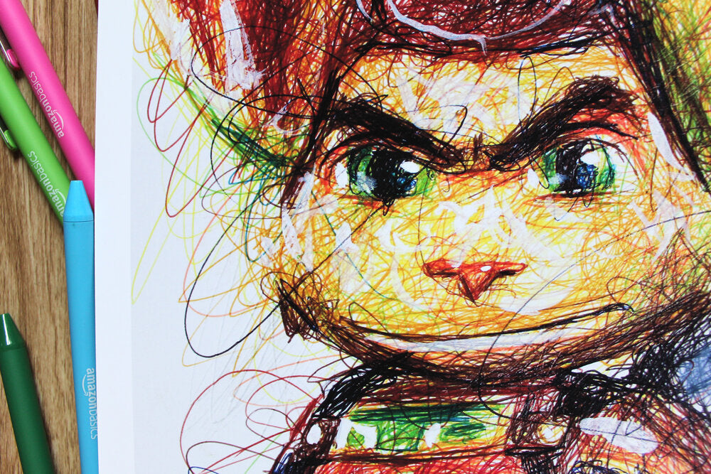 Ratchet and Clank Ballpoint Pen Scribble Art Print-Cody James by Cody