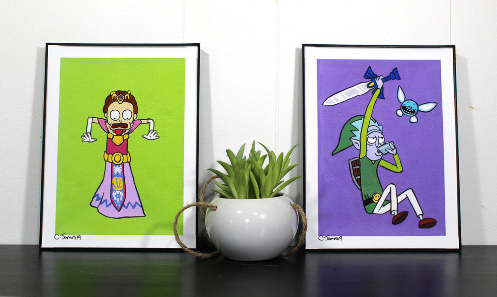 The Legend of Princess Morty and Link Rick Prints-Cody James by Cody