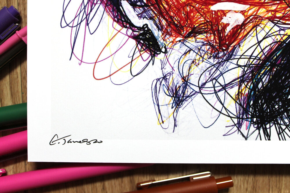 Ripto Ballpoint Pen Scribble Art Print-Cody James by Cody
