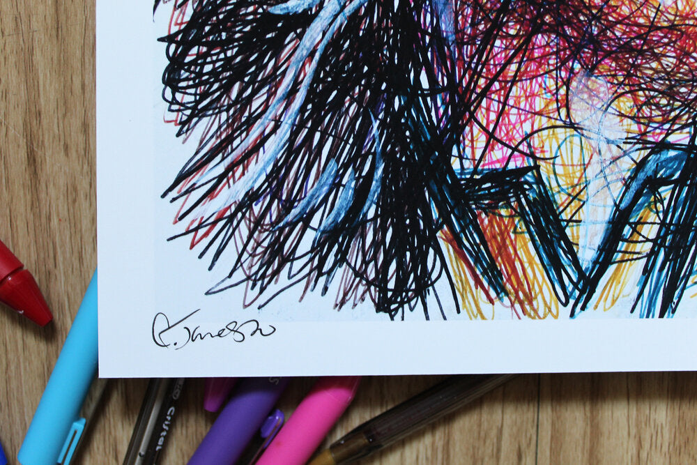 Rogue Ballpoint Pen Scribble Art Print-Cody James by Cody