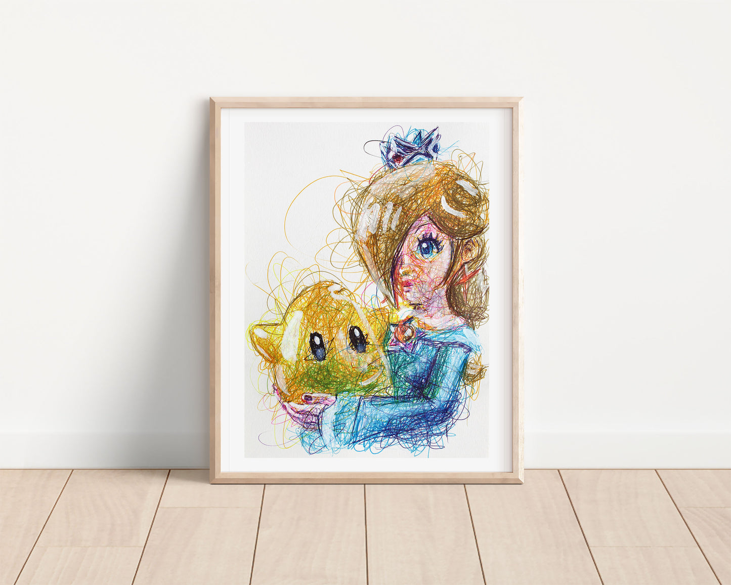 Rosalina Ballpoint Pen Scribble Art Print