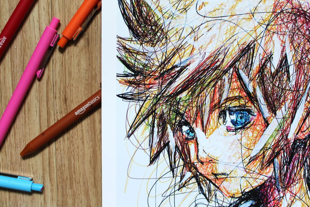 Roxas Ballpoint Pen Scribble Art Print-Cody James by Cody