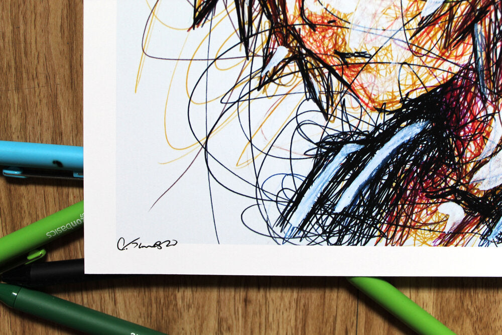 Roxas Ballpoint Pen Scribble Art Print-Cody James by Cody