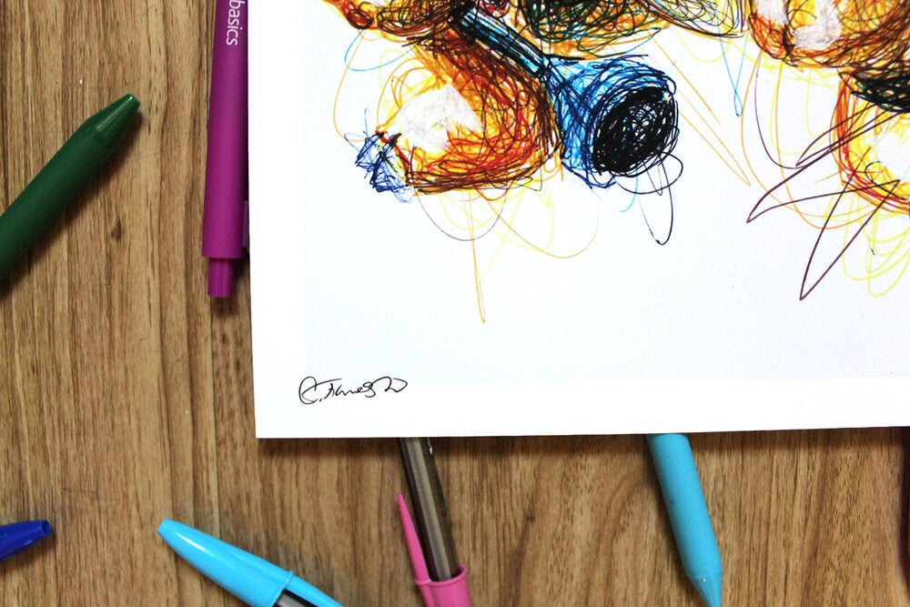 Roy Koopa Ballpoint Pen Scribble Art Print-Cody James by Cody