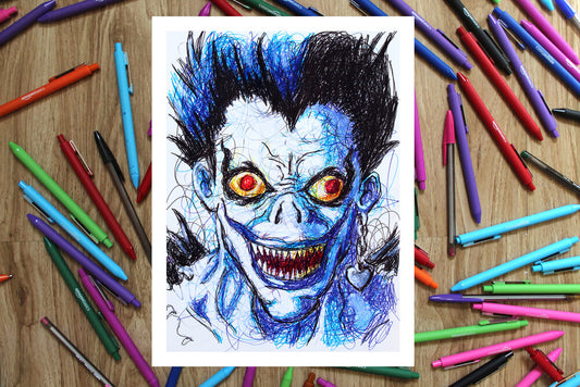 Ryuk Ballpoint Pen Scribble Art Print-Cody James by Cody