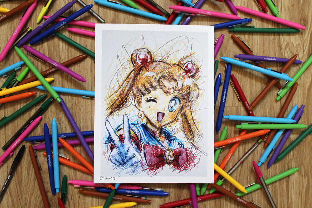 Sailor Moon Ballpoint Pen Art Print Set-Cody James by Cody