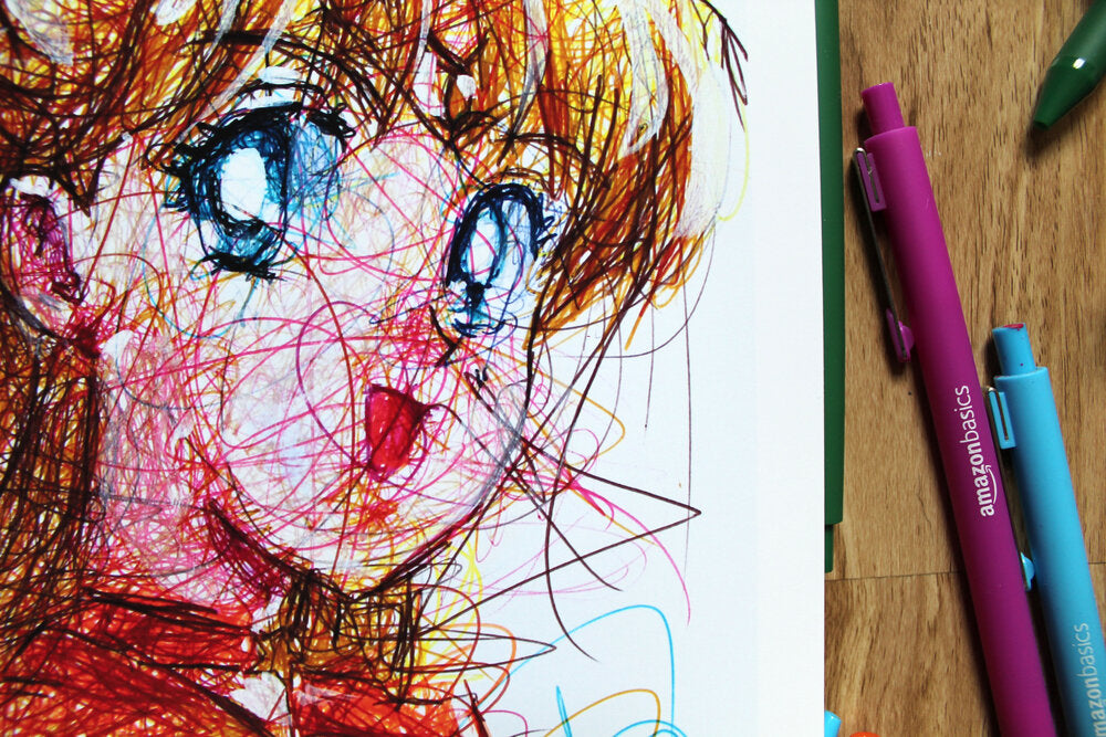 Sailor Venus Ballpoint Pen Scribble Art Print-Cody James by Cody
