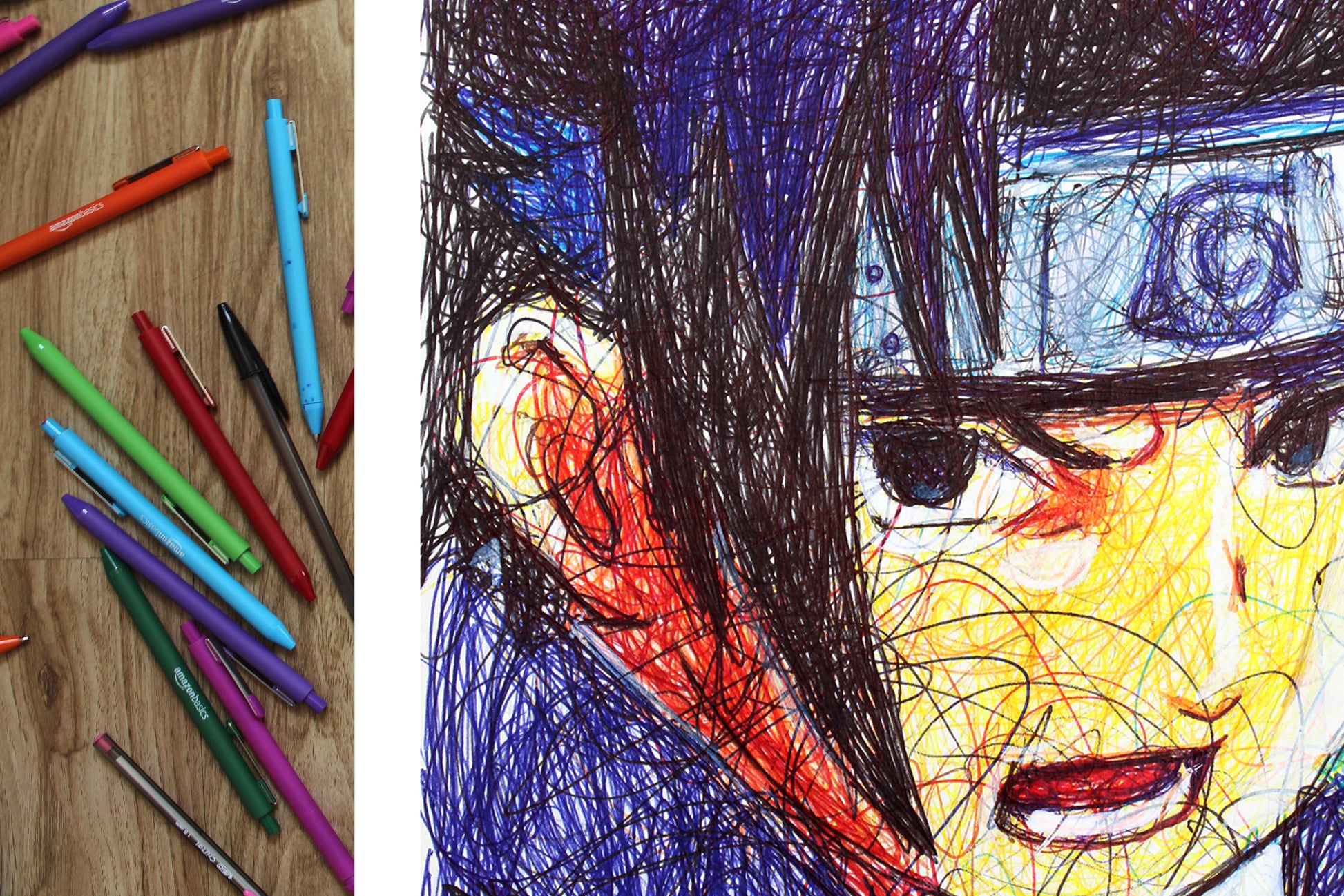 Sasuke Uchilha Ballpoint Pen Scribble Art Print-Cody James by Cody