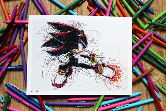 Shadow Ballpoint Pen Scribble Art Print-Cody James by Cody