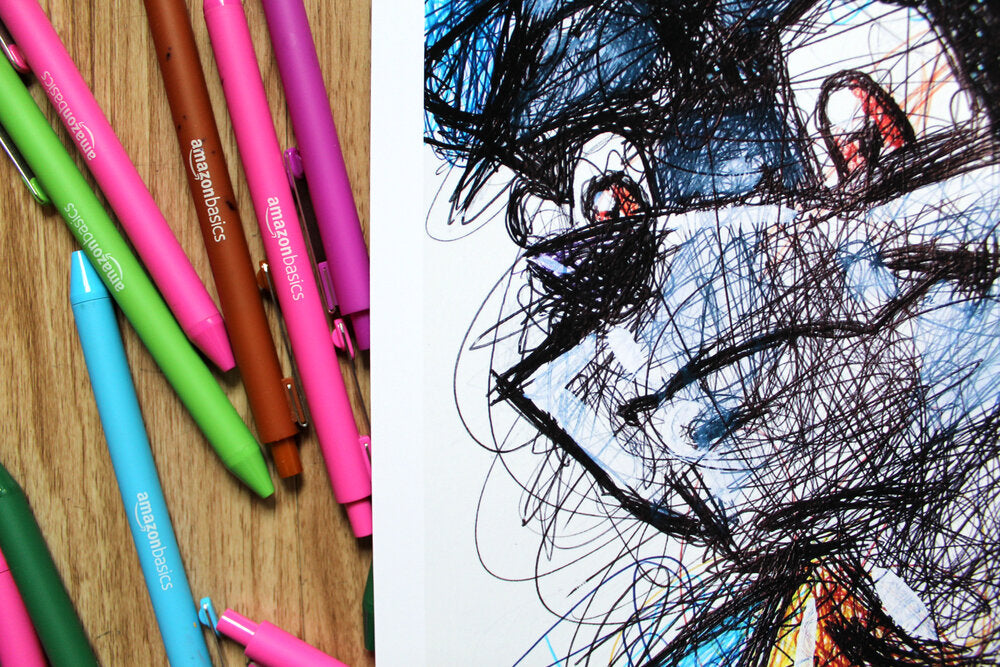 Sly Cooper Ballpoint Pen Scribble Art Print-Cody James by Cody