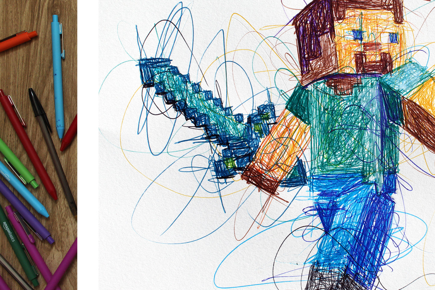 Minecraft Steve Ballpoint Pen Poster