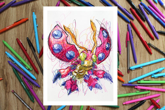 Tentamon Ballpoint Pen Scribble Art Print-Cody James by Cody