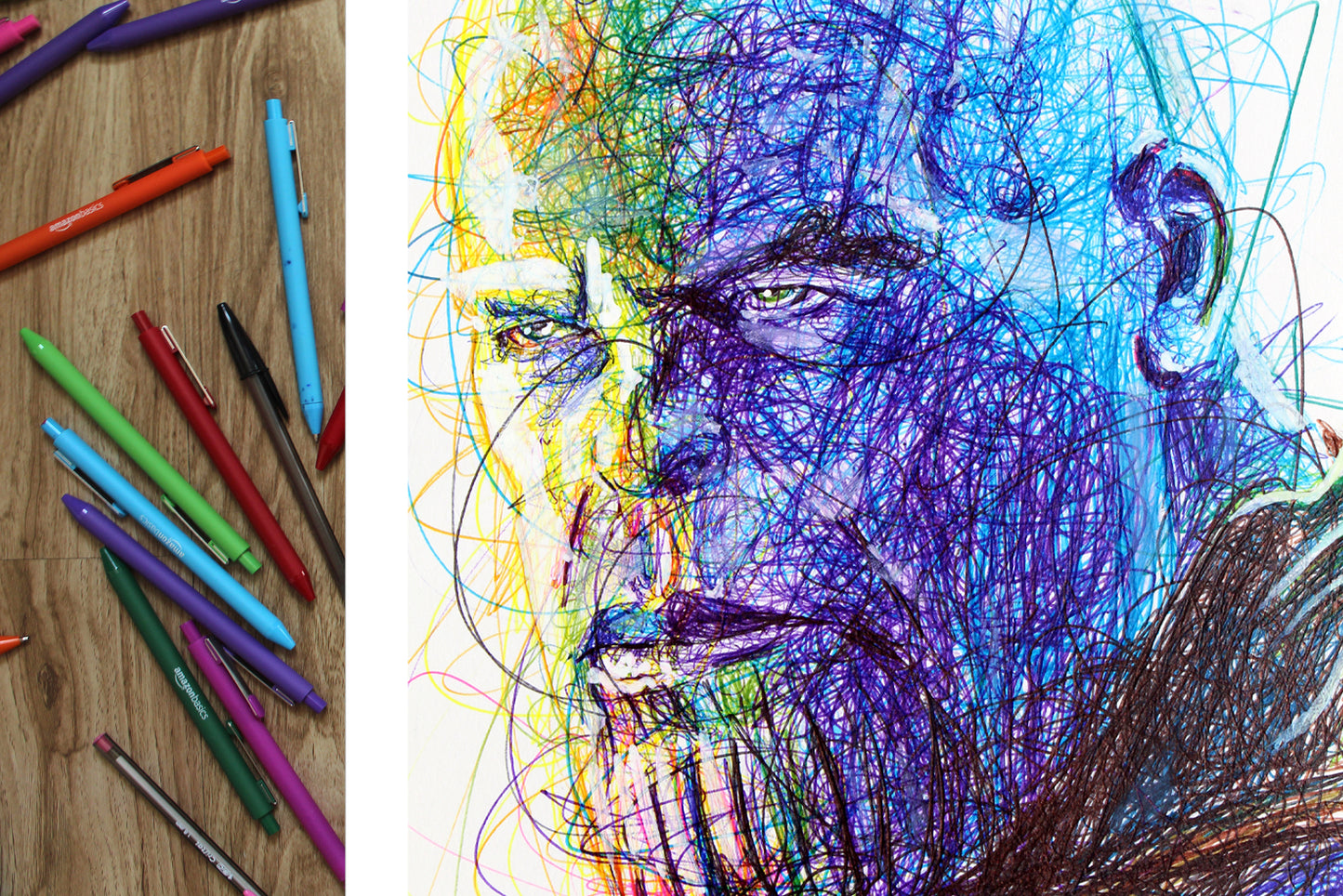 Thanos Ballpoint Pen Scribble Art Print