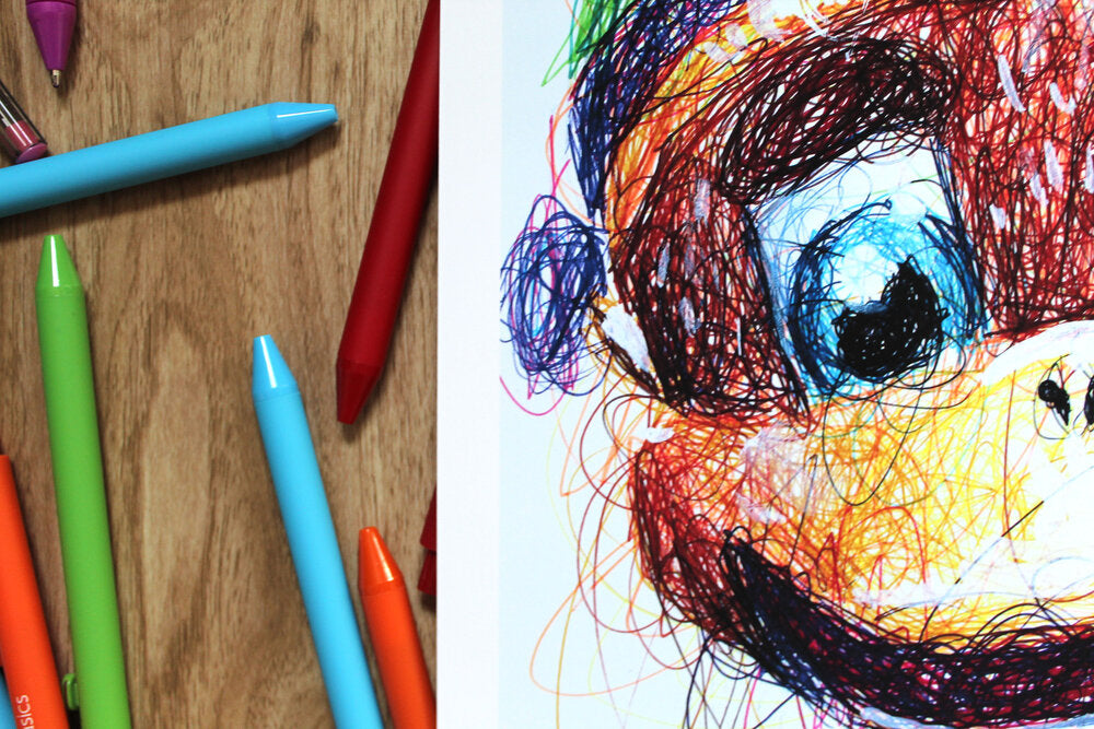 Tiny Kong Ballpoint Pen Scribble Art Print-Cody James by Cody