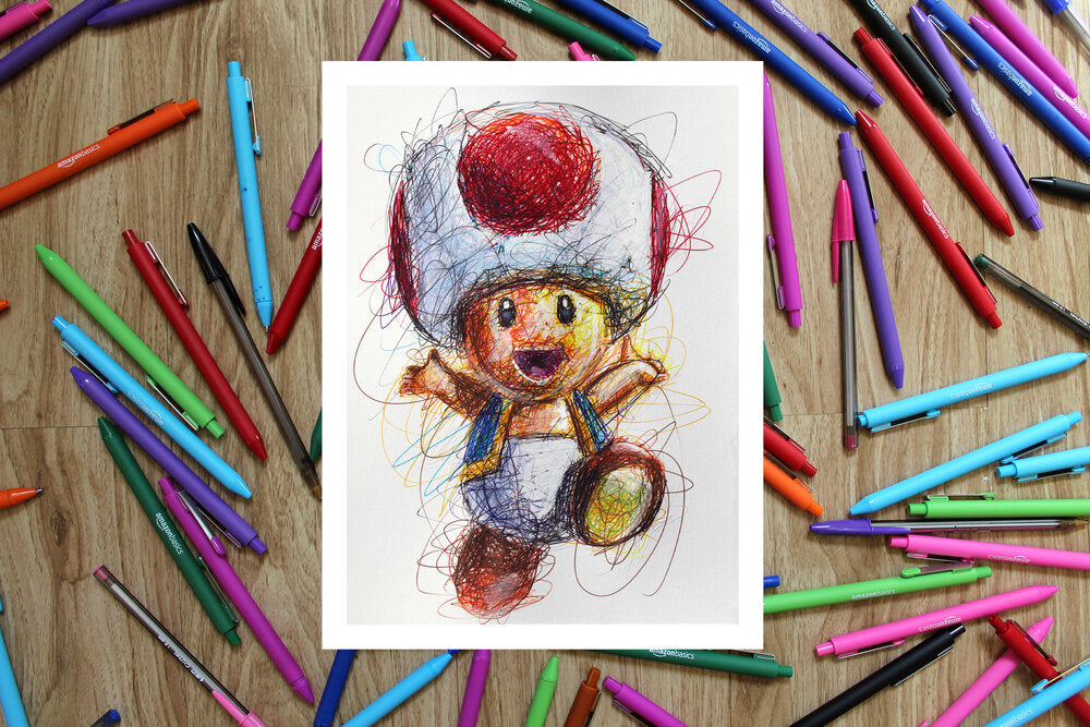Super Mario Ballpoint Pen Art Print Set-Cody James by Cody