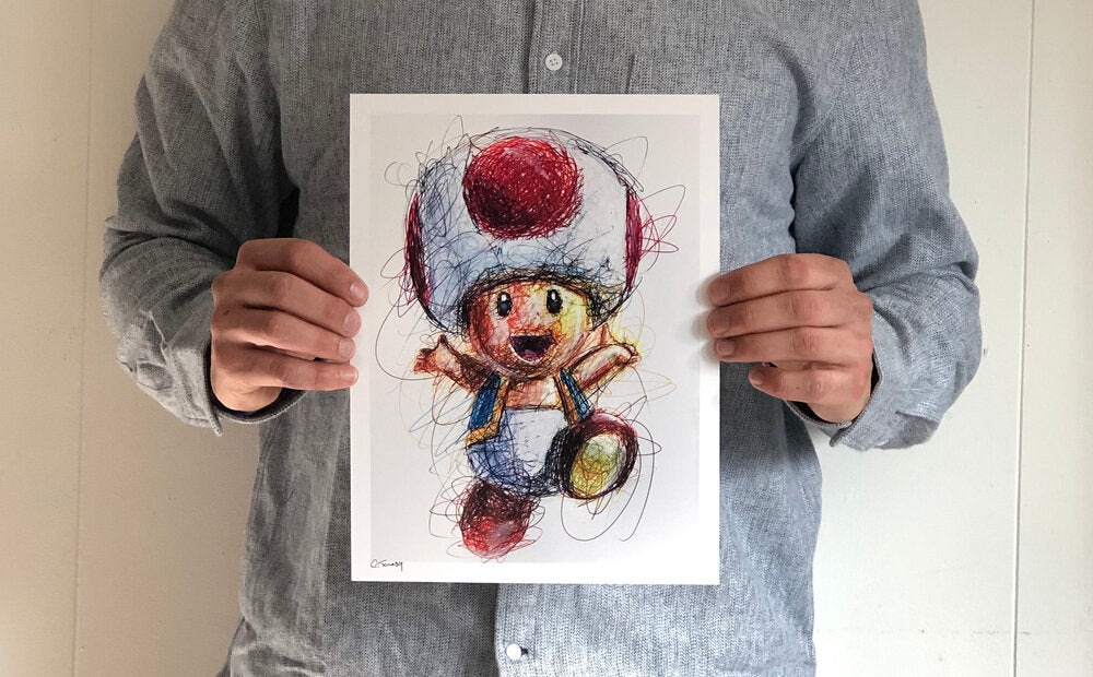 Toad Ballpoint Pen Scribble Art Print-Cody James by Cody