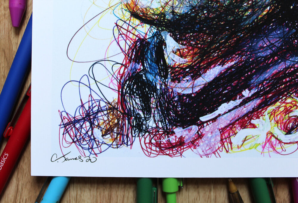 Tyrion Ballpoint Pen Scribble Art Print-Cody James by Cody