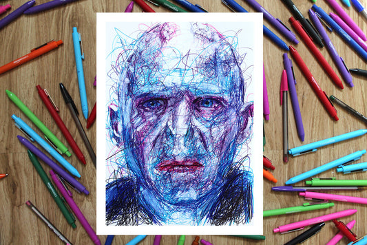 Voldemort Ballpoint Pen Scribble Art Print-Cody James by Cody