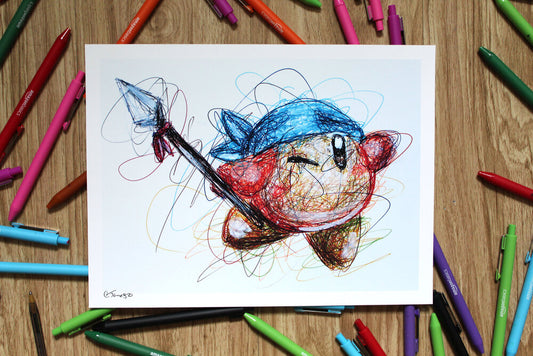Waddle Dee Ballpoint Pen Scribble Art Print-Cody James by Cody