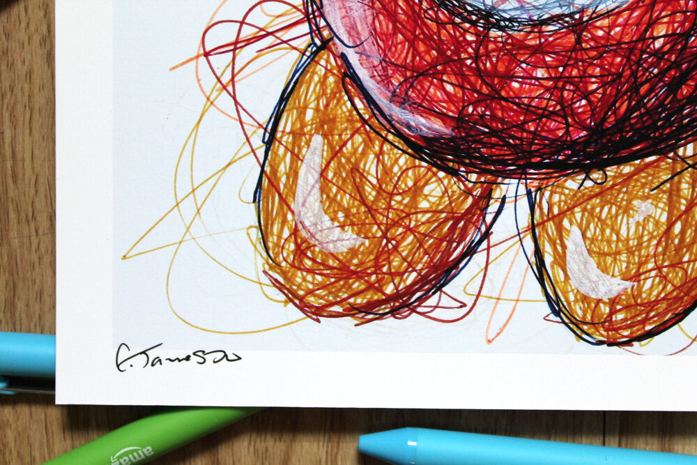 Waddle Doo Ballpoint Pen Scribble Art Print-Cody James by Cody
