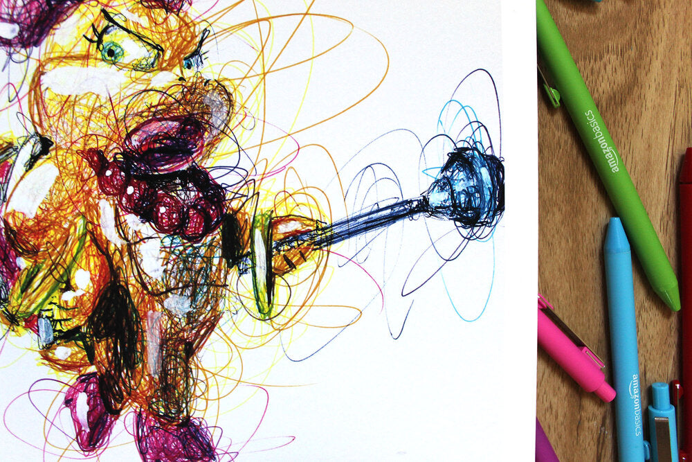 Wendy Koopa Ballpoint Pen Scribble Art Print-Cody James by Cody