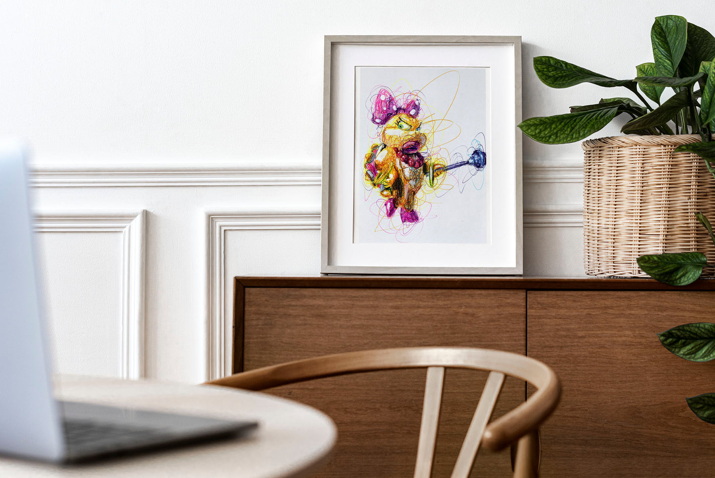 Wendy Koopa Ballpoint Pen Scribble Art Print