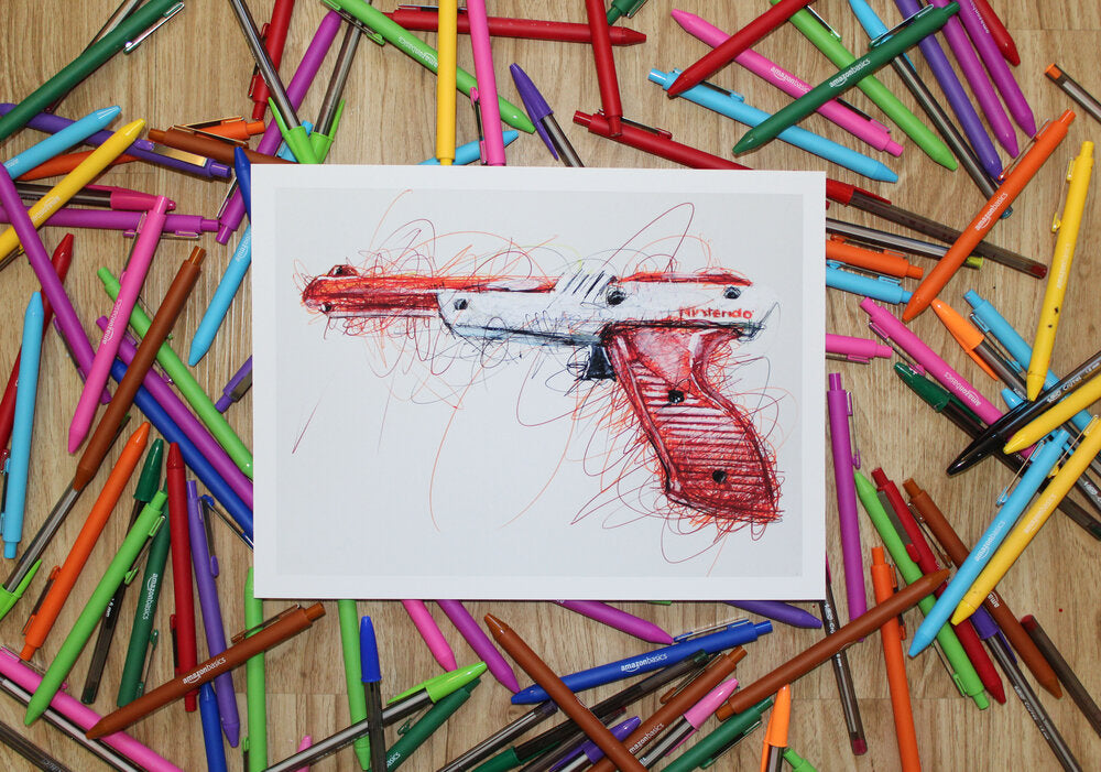 Zapper Ballpoint Pen Scribble Art Print-Cody James by Cody